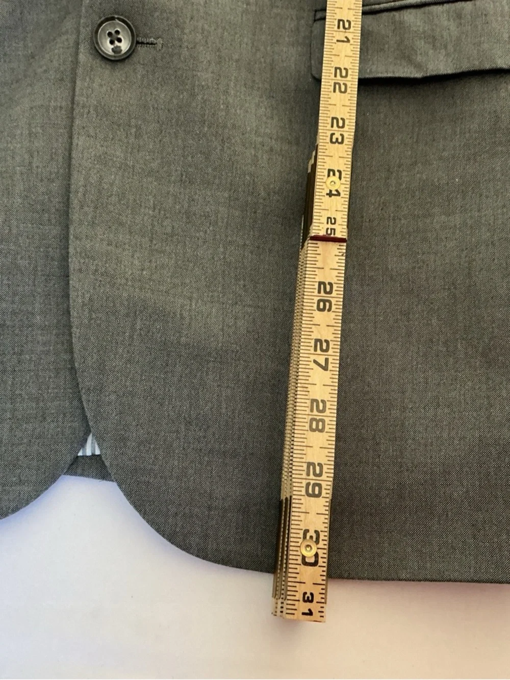 Express Men's Gray Two-Button Blazer - Picture 3 of 9